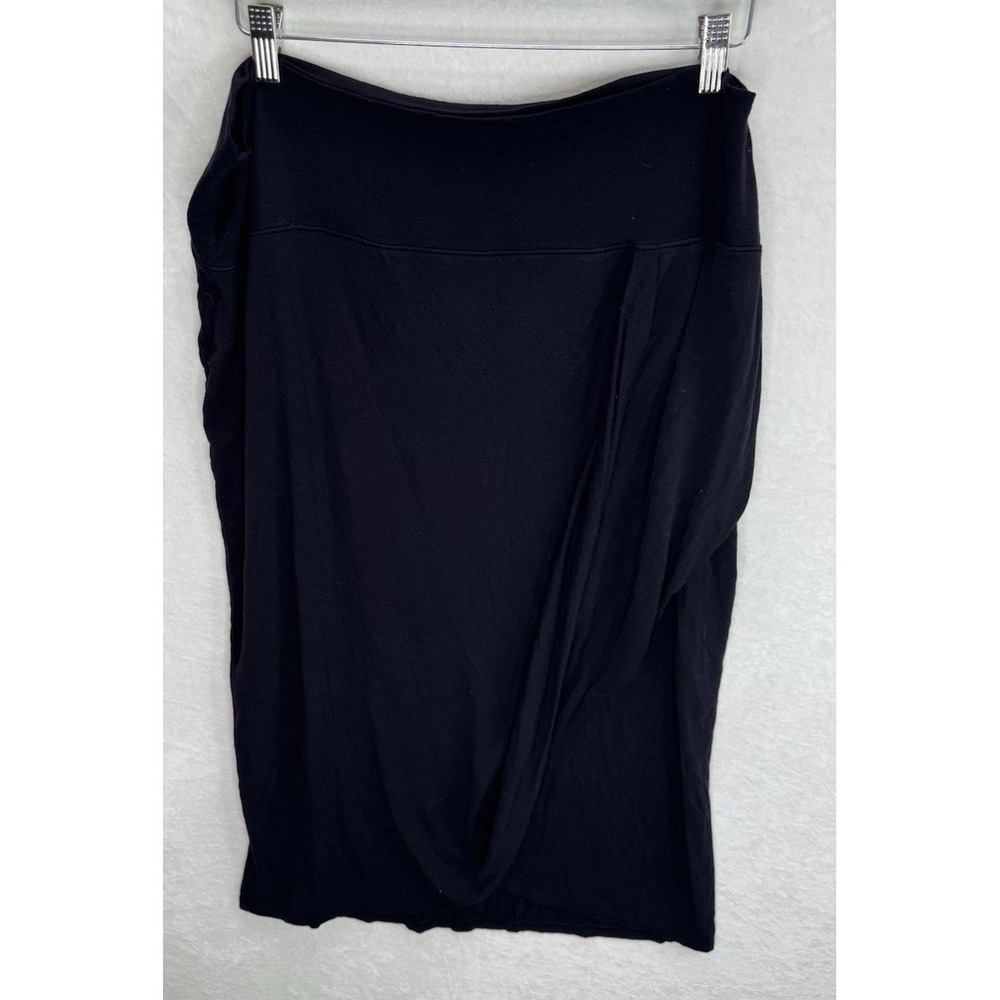 Athleta Women's Release Midi Wrap Skirt in Black Modal Size 1X Plus Soft - Picture 3 of 8